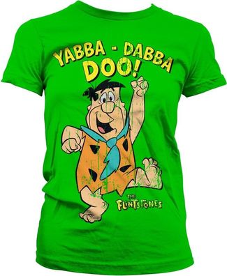 The Flintstones Yabba-Dabba-Doo Girly Tee Damen T-Shirt Green