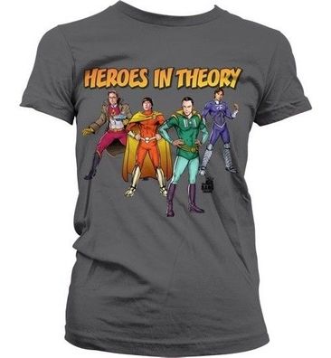 The Big Bang Theory TBBT Heroes In Theory Girly T-Shirt Damen Dark-Grey