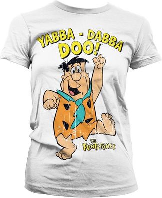 The Flintstones Yabba-Dabba-Doo Girly Tee Damen T-Shirt White