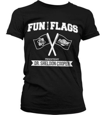 The Big Bang Theory Fun With Flags Girly Tee Damen T-Shirt Black