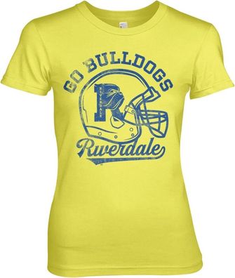 Riverdale Go Bulldogs Vintage Girly Tee Damen T-Shirt Yellow