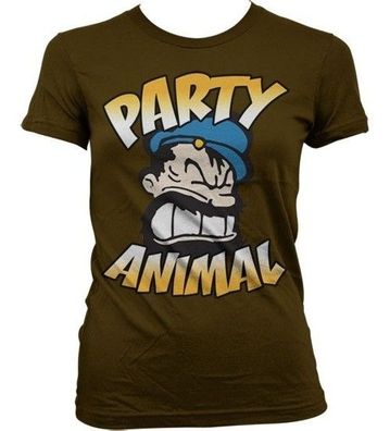 Popeye Brutos Party Animal Girly T-Shirt Damen Brown