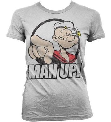 Popeye Man Up! Girly T-Shirt Damen White