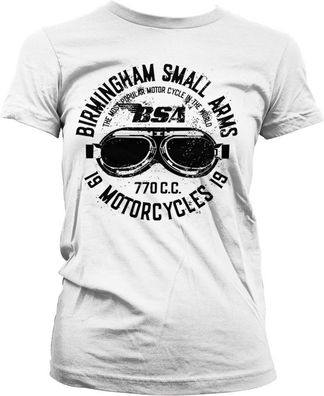 BSA Birmingham Small Arms Goggles Girly Tee Damen T-Shirt White