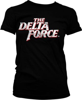 The Delta Force Washed Logo Girly Tee Damen T-Shirt Black