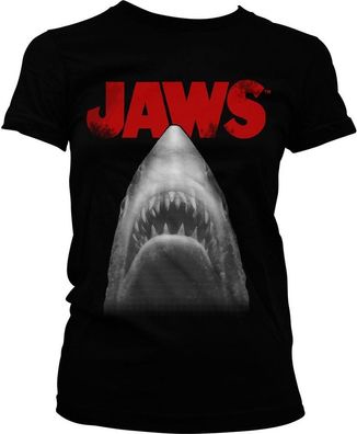 Jaws Poster Girly Tee Damen T-Shirt Black