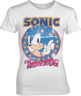 Sonic The Hedgehog Girly Tee Damen T-Shirt White