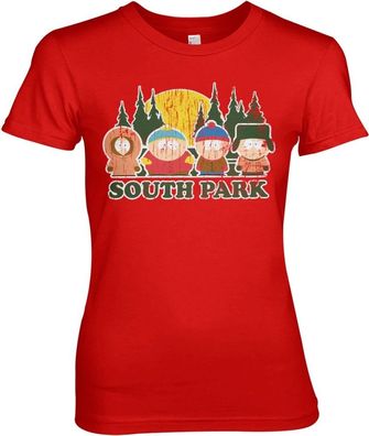 South Park Distressed Girly Tee Damen T-Shirt Red