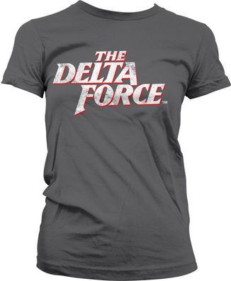 The Delta Force Washed Logo Girly Tee Damen T-Shirt Dark-Grey