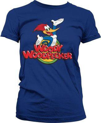 Woody Woodpecker Classic Logo Girly Tee Damen T-Shirt Navy