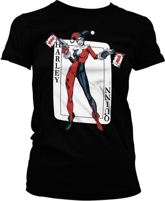 Harley Quinn Card Games Girly Tee Damen T-Shirt Black