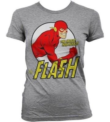 The Flash Fastest Man Alive Girly T-Shirt Damen Heather-Grey