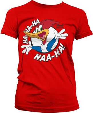 Woody Woodpecker HaHaHa Girly Tee Damen T-Shirt Red