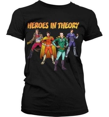 The Big Bang Theory TBBT Heroes In Theory Girly T-Shirt Damen Black
