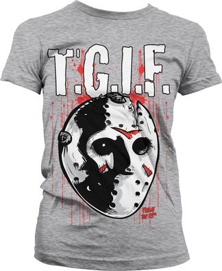 Friday The 13th T.G.I.F. Girly Tee Damen T-Shirt Heather-Grey
