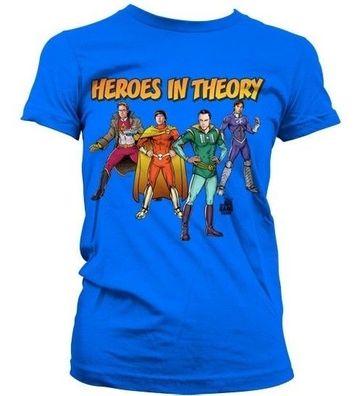The Big Bang Theory TBBT Heroes In Theory Girly T-Shirt Damen Blue