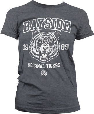 Saved By The Bell Bayside 1989 Original Tigers Girly Tee Damen T-Shirt Dark-Heather