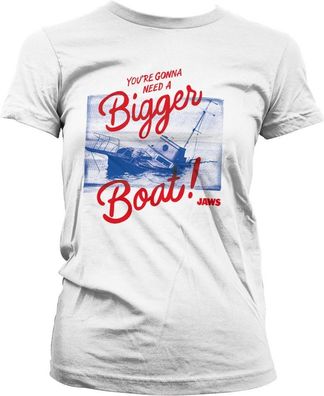 Jaws You're Gonna Need A Bigger Boat Girly Tee Damen T-Shirt White