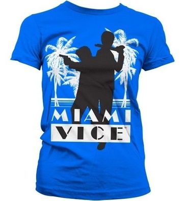 Miami Vice Silhuettes Girly T-Shirt Damen Blue