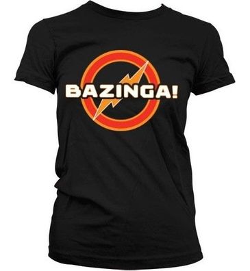The Big Bang Theory Bazinga Underground Logo Girly T-Shirt Damen Black