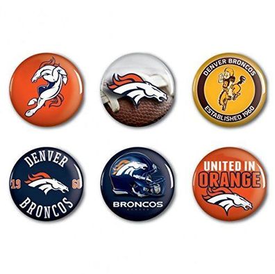 Denver Broncos Button 6er Pack American Football Multicolor