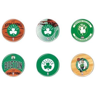 Boston Celtics Button 6er Pack Basketball Grün