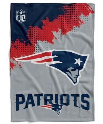 New England Patriots Flannel Decke Throw CORNER American Football NFL Blau-150x200cm