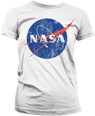 NASA Washed Insignia Girly Tee Damen T-Shirt White