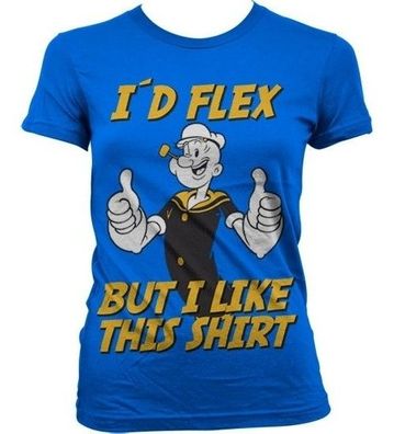 Popeye I'd Flex Girly T-Shirt Damen Blue