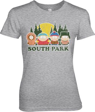 South Park Distressed Girly Tee Damen T-Shirt Heather-Grey