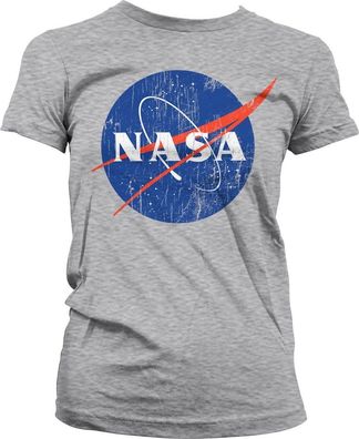 NASA Washed Insignia Girly Tee Damen T-Shirt Heather-Grey