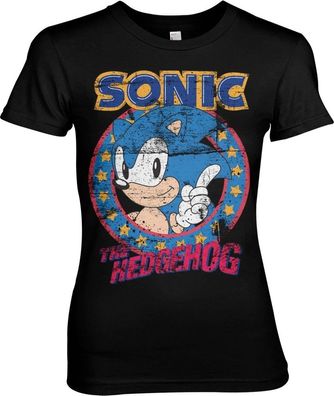 Sonic The Hedgehog Girly Tee Damen T-Shirt Black