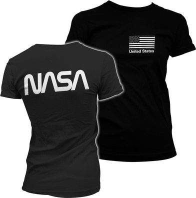 NASA Black Flag Girly Tee Damen T-Shirt Black
