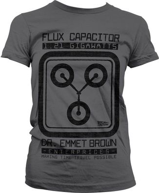Back to the Future Flux Capacitor Girly Tee Damen T-Shirt Dark-Grey