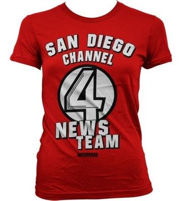 Anchorman San Diego Channel 4 Girly T-Shirt Damen Red