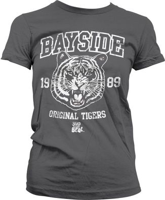 Saved By The Bell Bayside 1989 Original Tigers Girly Tee Damen T-Shirt Dark-Grey