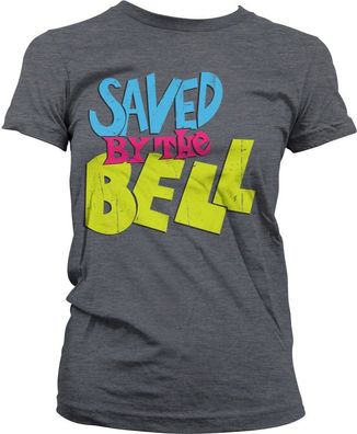 Saved By The Bell Distressed Logo Girly Tee Damen T-Shirt Dark-Heather