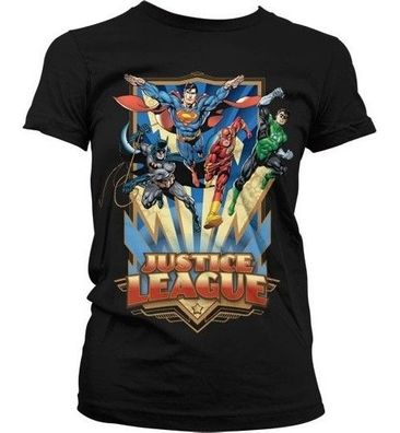 Justice League Team Up! Girly T-Shirt Damen Black