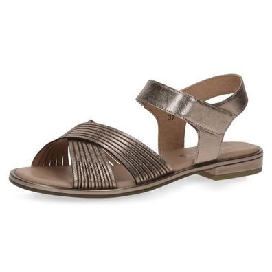 Sandalette - Taupe Metallic Kunstleder