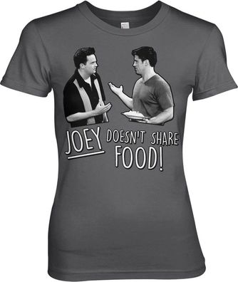 Friends Joey Doesn't Share Food Girly Tee Damen T-Shirt Dark-Grey