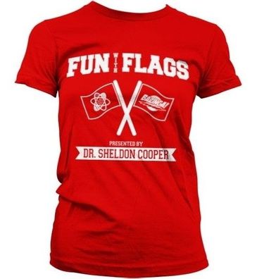 The Big Bang Theory Fun With Flags Girly Tee Damen T-Shirt Red