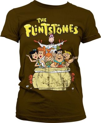 The Flintstones Girly Tee Damen T-Shirt Brown