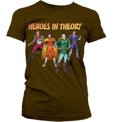 The Big Bang Theory TBBT Heroes In Theory Girly T-Shirt Damen Brown
