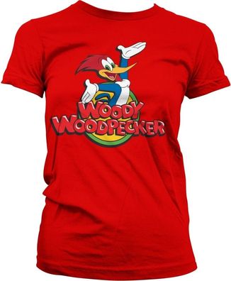 Woody Woodpecker Classic Logo Girly Tee Damen T-Shirt Red