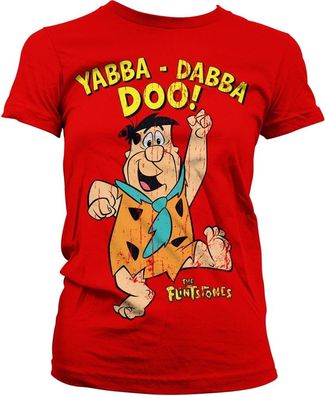 The Flintstones Yabba-Dabba-Doo Girly Tee Damen T-Shirt Red