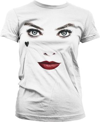 Birds of Prey Harley Quinn Face-Up Girly Tee Damen T-Shirt White