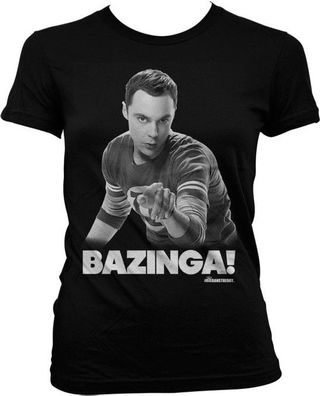 The Big Bang Theory Sheldon Says Bazinga! Girly T-Shirt Damen Black