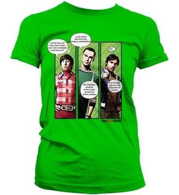 The Big Bang Theory TBBT Superhero Quips Girly T-Shirt Damen Green