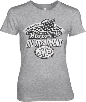 STP Oil Treatment Distressed Girly Tee Damen T-Shirt Heather-Grey