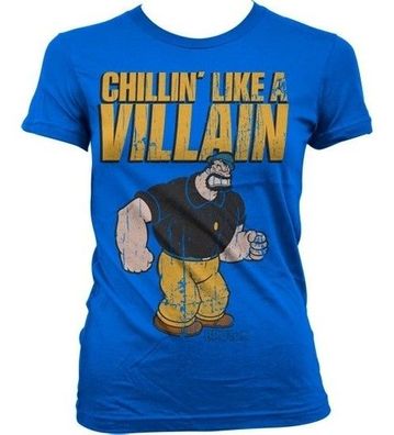 Popeye Chillin'Like A Villain Girly T-Shirt Damen Blue